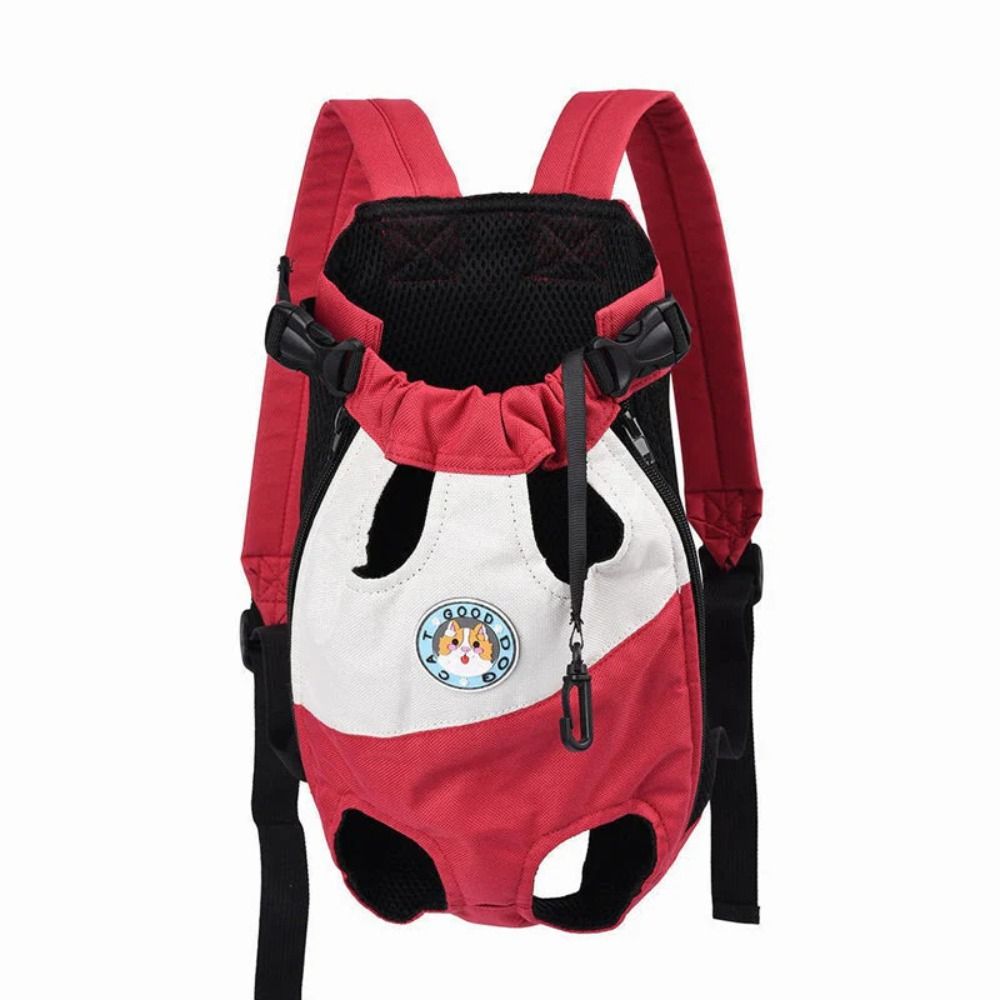 Mochila portátil para exteriores para perro y gato, mochila de transporte para mascotas, transpirable, frontal para el pecho, suministros para cachorros pequeños y medianos: S / Blanco