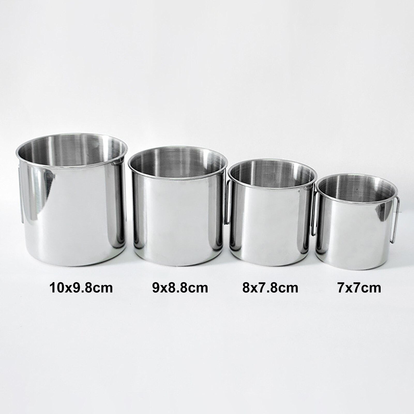 4Pcs/Set Stainless Steel Stackable Drinking Water Cups Mugs for Outdoor Camping