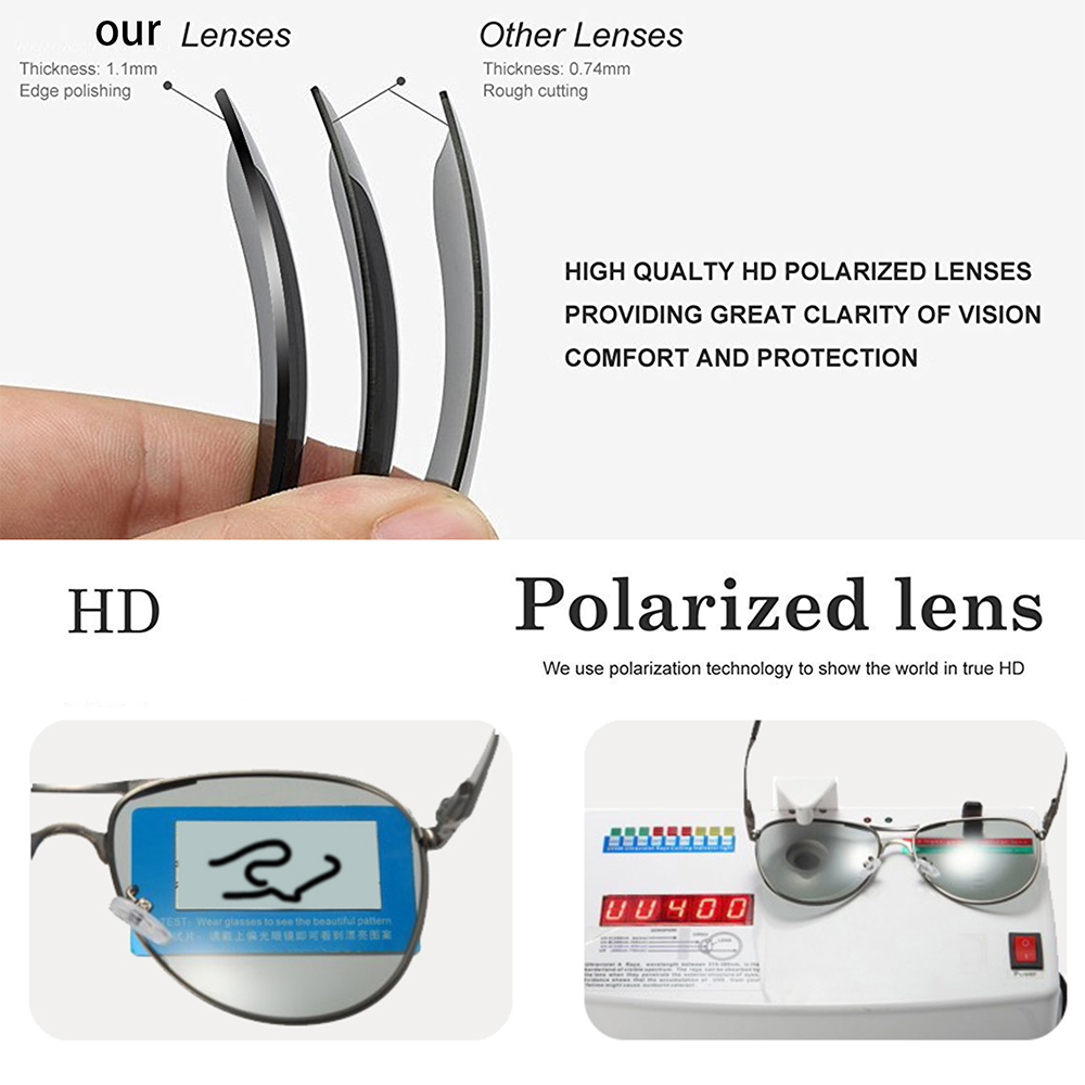Polarisierte Herren-Sonnenbrille, Flieger-Sonnenbrille für Männer und Frauen, Metallrahmen-Brille für Reisen, Surfen, Fahren, Angeln, UV400