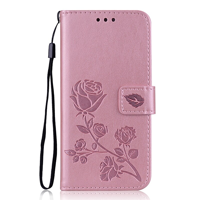 Funda de cuero con flor 3D para Huawei Y3 Y 3 tarjetero funda de cartera para Huawei y3 CRO-L22 funda de CRO-U00: Pink