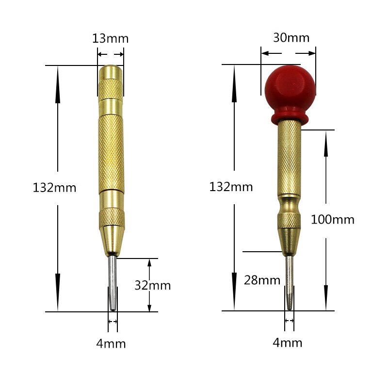Automatic Center Pin Punch Spring Loaded Marking Starting Holes Tool Wood Press Dent Marker Woodwork Tool Drill Bit