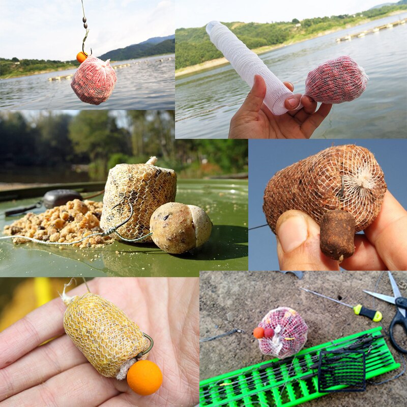 5M PVA Fishing Mesh Soluble Narrow Fishing Network Water Soluble Mesh White Refill Stocking Bait Bag Protect Fish Net
