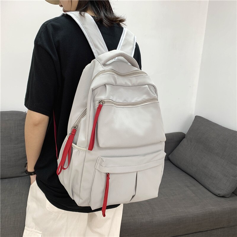 Chuwanglin skoletaske kvindelige studerende laptop rygsæk mænd skoletasker til teenagepiger kvinde rygsække mochila escolar  a90103: Grå