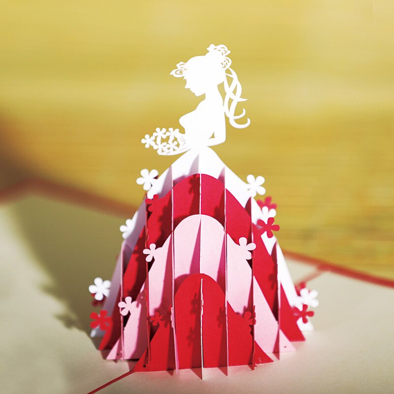 1 sarja kutsukortteja käsintehty vuosipäivä hyvää joulua kortti ystävänpäivän rakastajan onnittelukorttia 3d ponnahdusikkunaa