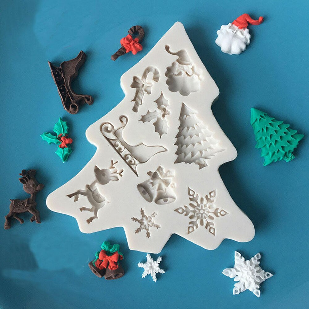Kerstboom decoratie cake plunger mold Fondant pastry cookies cutter bakvorm kerstboom omgezet in suiker siliconen