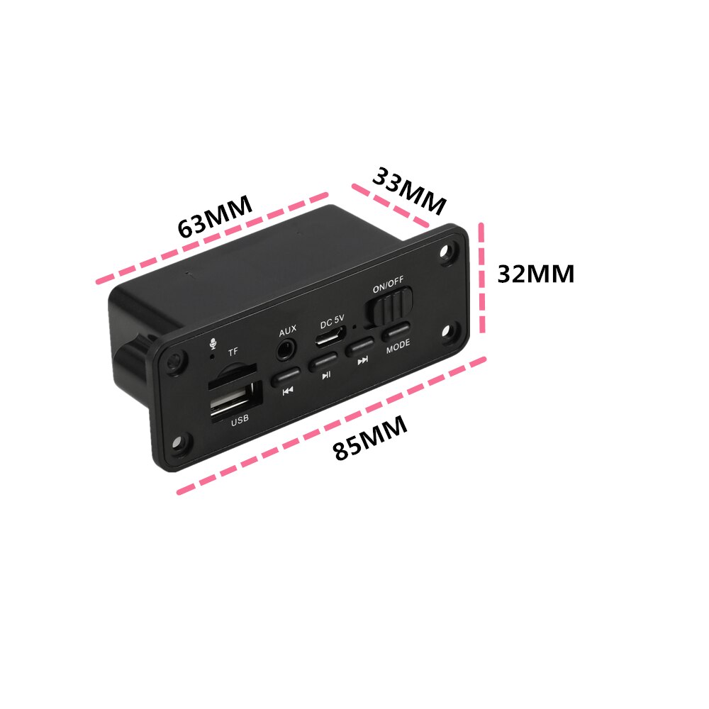 5V autoradio vivavoce Bluetooth 5.0 lettore MP3 scheda di decodifica 2x3W altoparlante modulo Radio FM per auto registrazione TF USB AUX Audio