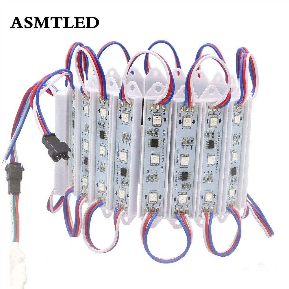 WS2811 Externe IC 3led Pixel Digitale Adresseerbare LED Modules DC12V 5050 SMD Dream color Dropping Lijm LED Module Strip Verlichting