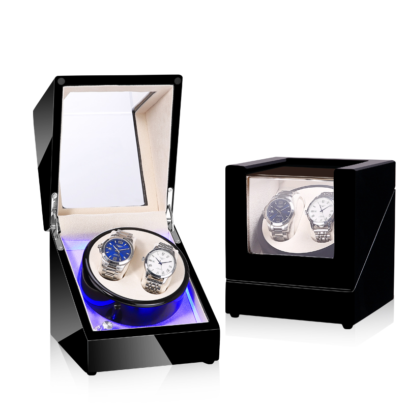 Devanadera de reloj mecánico con pantalla LED, soporte de caja de almacenamiento de joyería, agitador de Motor, rotador automático silencioso, 5 modos
