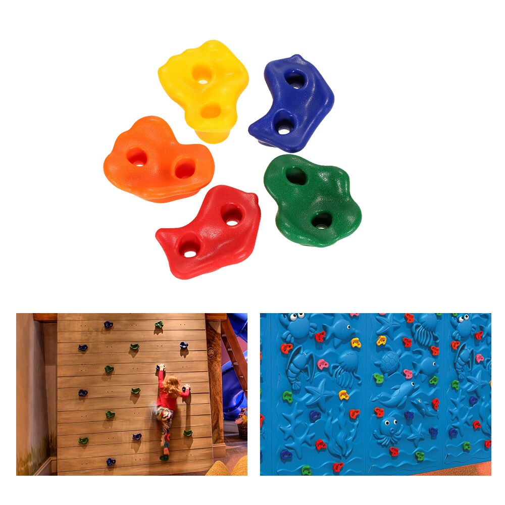 10PCS Rock Climbing Holds Wall Rock Climbing Stones Kit Set Backyard Kids Toys Game with Mounting Hardware Screws