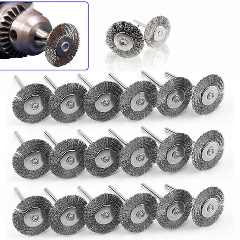 20pcs/Lot 22mm Wire Brush Wheel Brushes Discs Die Grinder Cutting Rotary Electric Tool For Appearance Finishing And Polishing