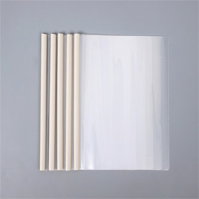 10 stk  a4 morandi farge papir mappe dokument stang klemme fil emballasje kvitteringsholder klistremerker lagring kontorrekvisita: Hvit