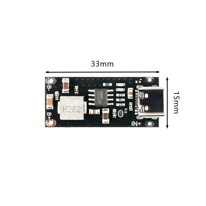 Type C USB-C IP2312 3A 4.2V Lithium Lipo 18650 Batterij Oplader