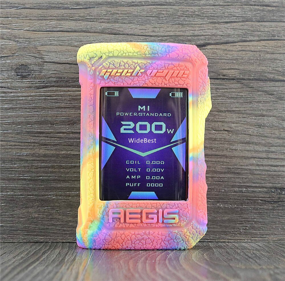 Beautiful GeekVape Aegis X Silicone Case Protective Cover Shield Wrap Sleeve Skin: 9Rainbow