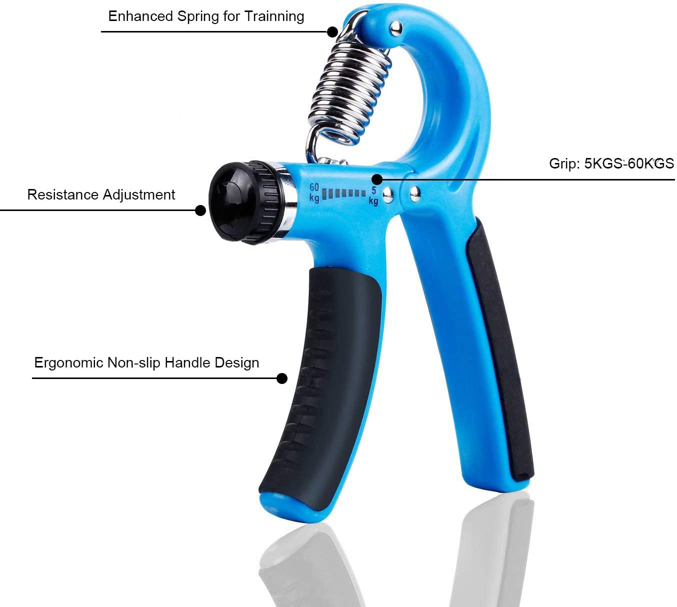 Gym Fitness Hand Grip Strength Exerciser Adjustable Wrist Strengthener Strength Trainer Hand Exerciser Gripper Workout Kit