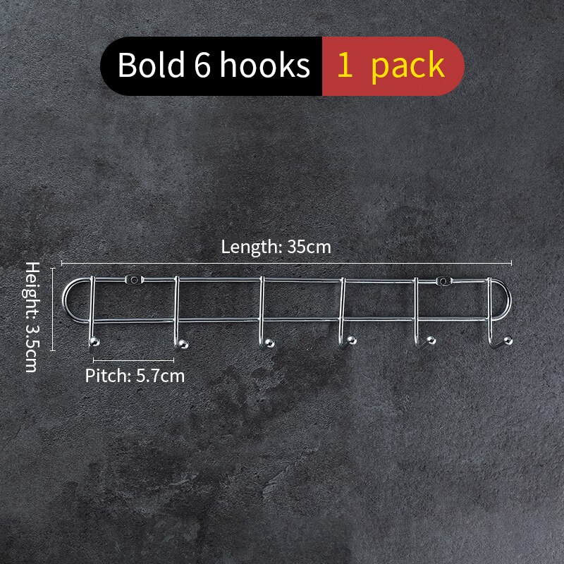Over The Door 10 Hooks Home Bathroom Organizer Rack Clothes Coat Hat Towel Hanger Good Load-bearing Wrought Iron Material: 6 hooks Bold
