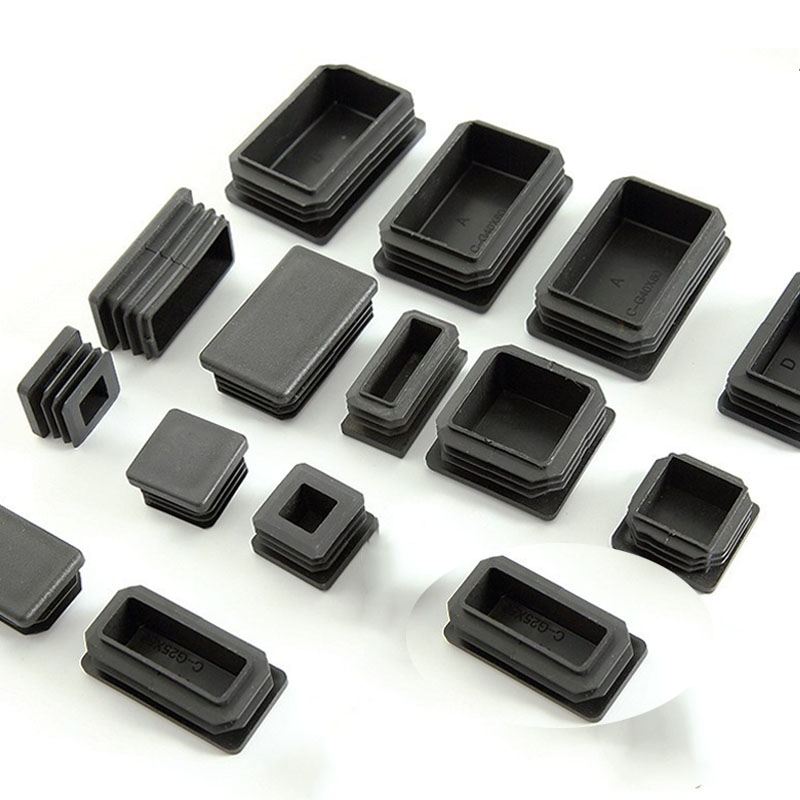 Tapa de plástico cuadrada para muebles de sala de estar, tapón de inserción de tubo, tapa de pies de mesa, marco de cama, color blanco/negro: OD12,7 mm / Grey