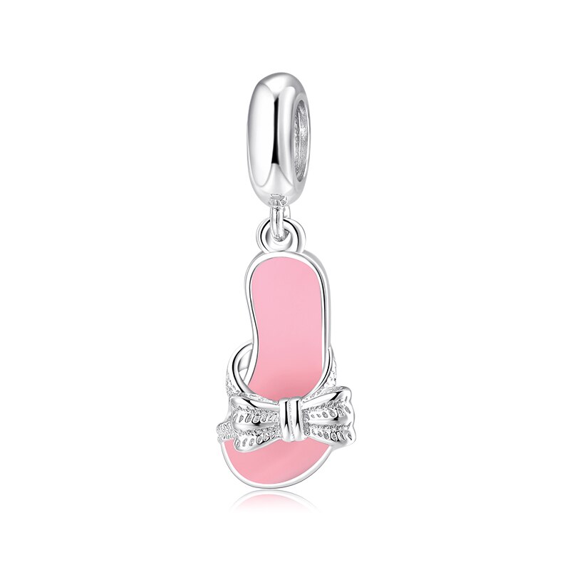 Flip-flops Metal Charm 100% 925 Sterling Silver charms for jewelry Fit Original Charms Bracelets making