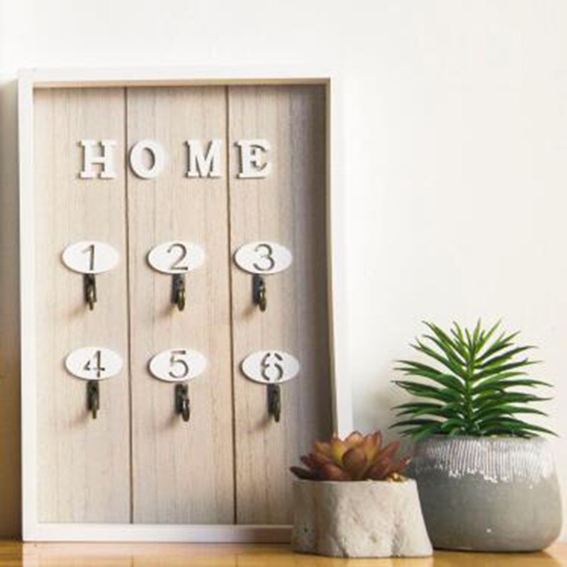 Cnim Ins Scandinavische Stijl Wanddecoratie Handgemaakte Houten "Home" Key Box Key Box Muur Creatieve Kamer decoratie