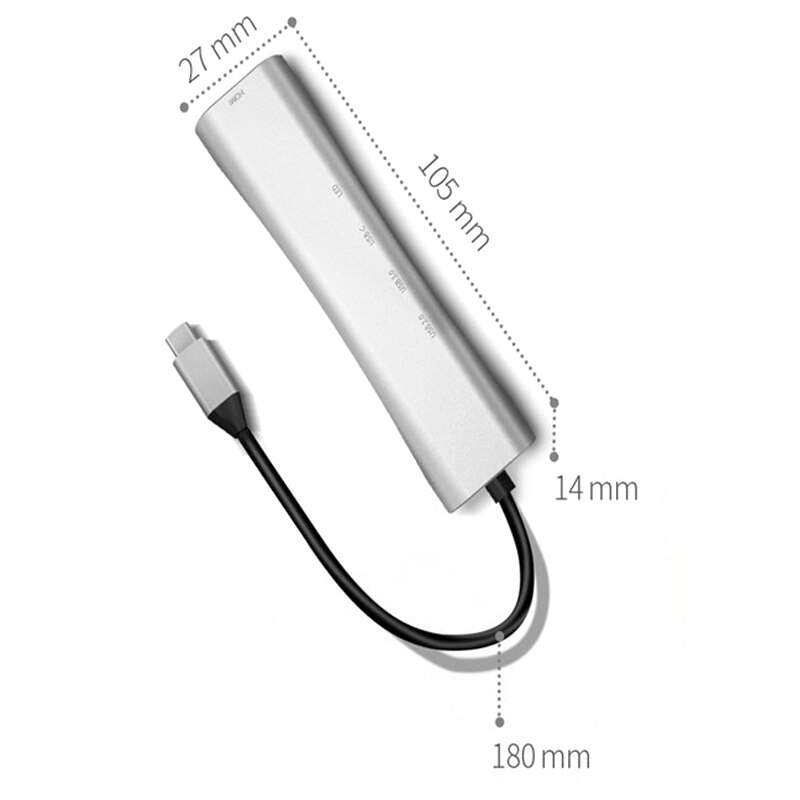 Aluminium 4 en 1 type-c Station d'accueil 4K HDMI USB 3.0/USB2.0 Hub adaptateur d'extension multifonction pour PC Mac book