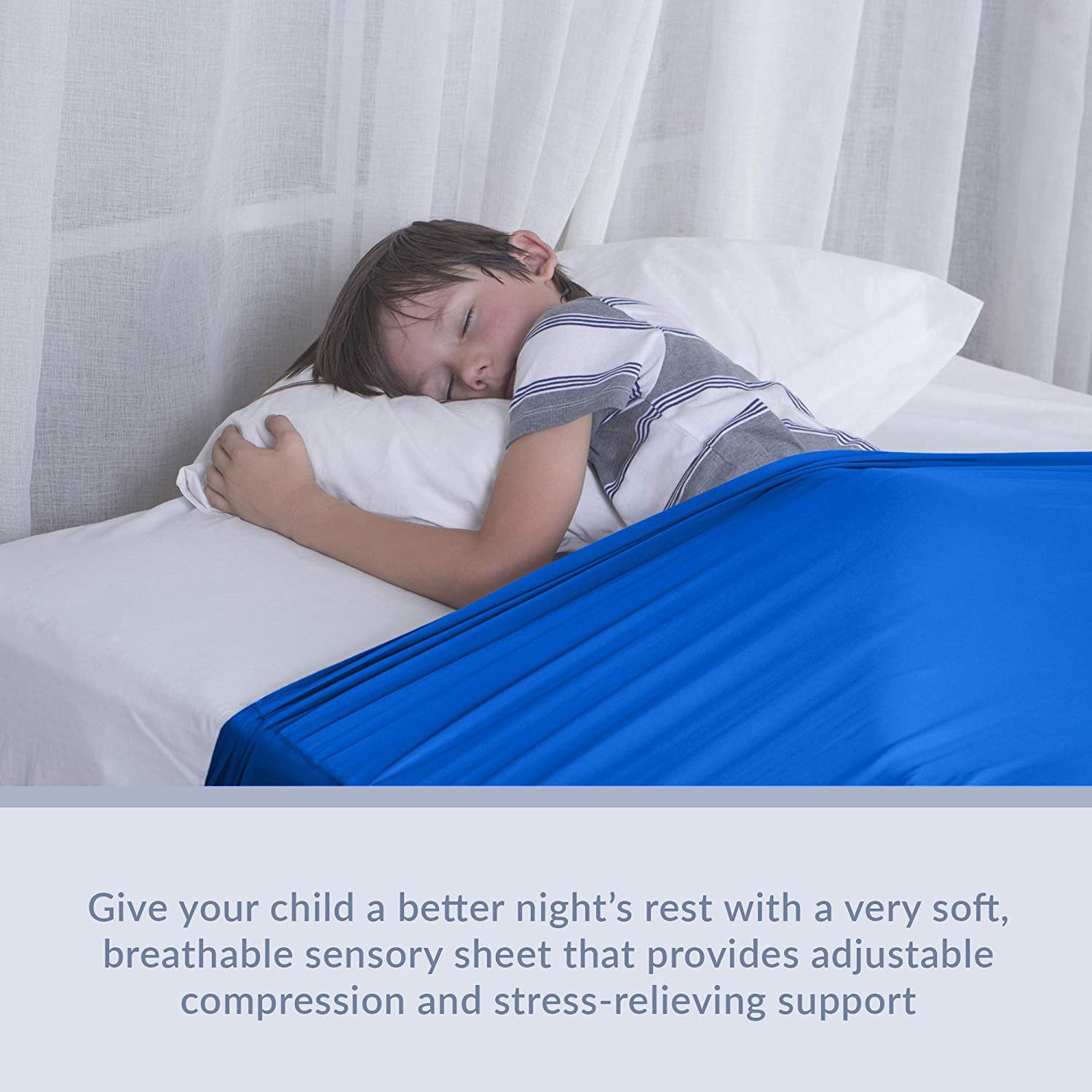 Breathable Sensory Blanket For Kids Ages 5+ Compression Alternative To Weighted Sleeping Appease Anti-kick Sensory Bed Sheet