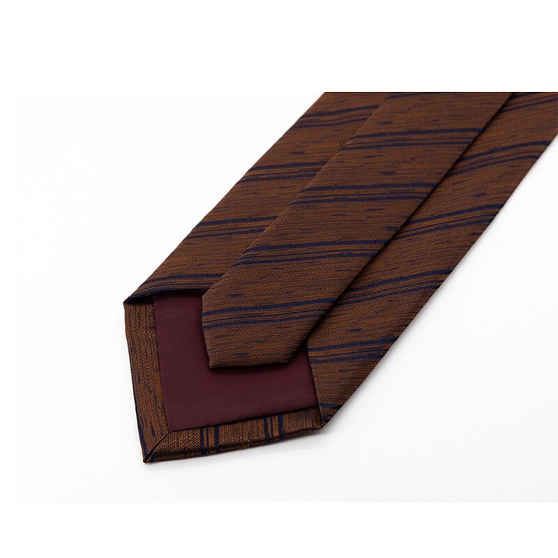 Brown Ties for Men Brand 8CM Wide Striped Tie Formal Business Necktie Men's
