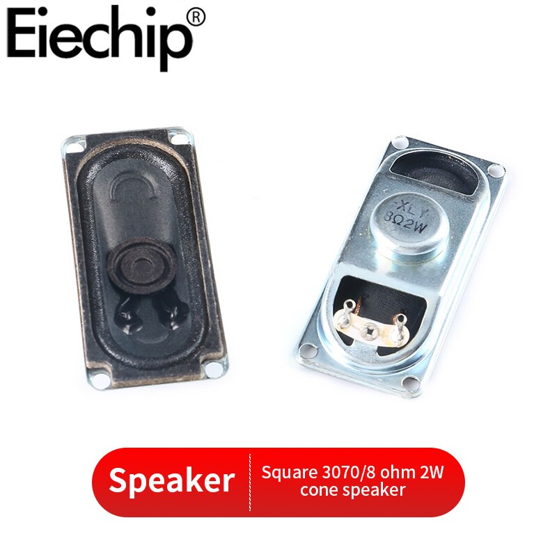 1PCS 2W 8R Loudspeaker 8 Ohm 2 Watt small speaker tweeter Horn square 2040 3070 Diameter 40mm 50mm Mini speaker For Arduino