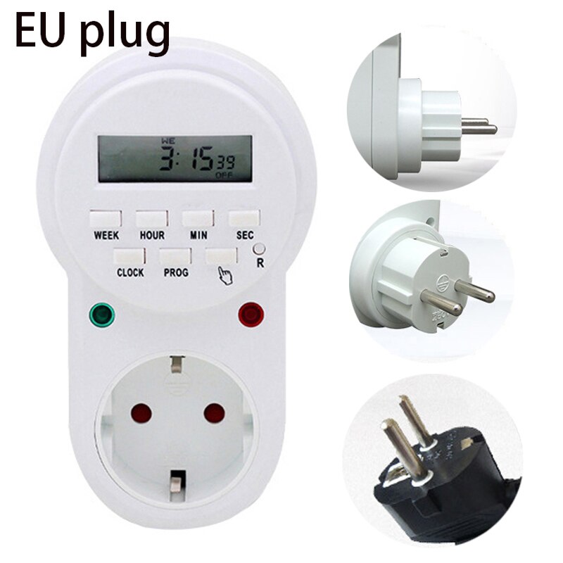 Smart timing socket EU US UK Plug Timer Switch Socket Digital LCD Power Timer Energy-saving Programmable Time Switch Relay