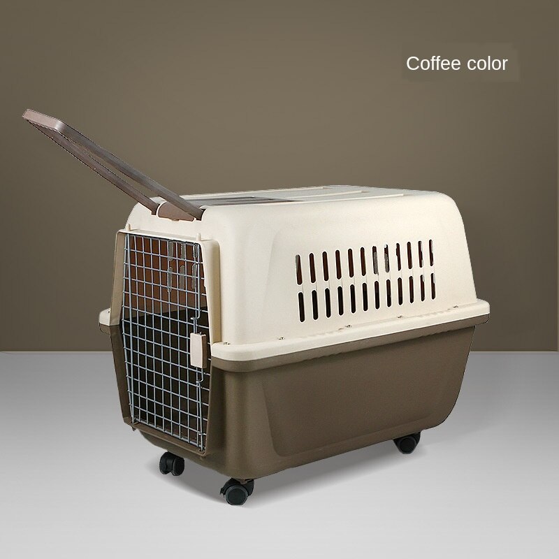 Portable And Durable Pet Air Box Trolley Wheeled Dog Large Dog Corgi Dog Cage Box Out Portable Cat Cage