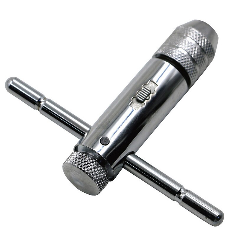 M3-M8 Adjustable Ratchet Tap Tap Wrench For Tap Tapping Hand For Reversing Wrench Manual Tapping Accessories -1 Set: Silver