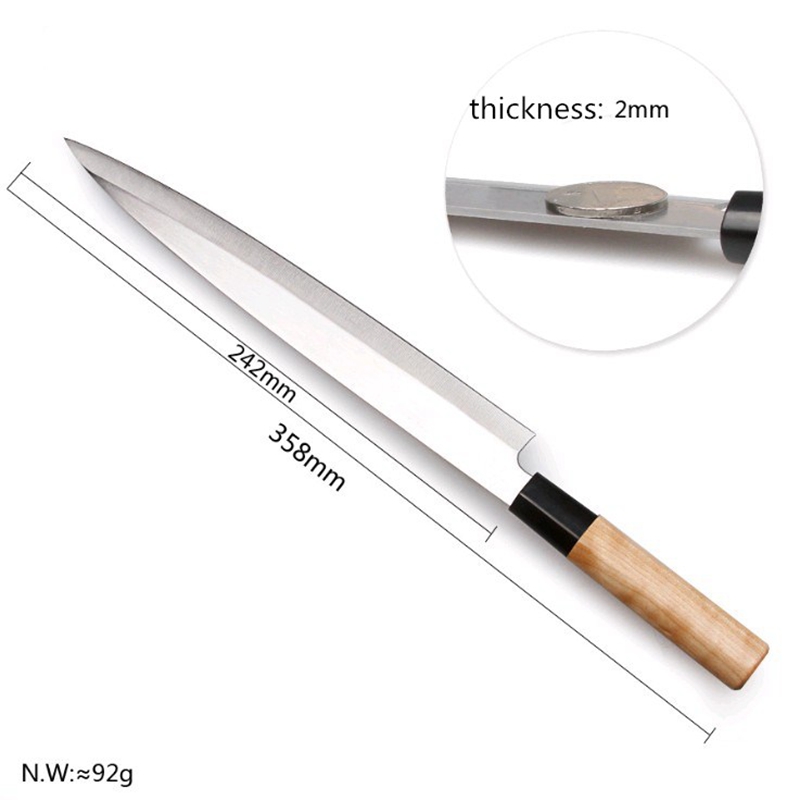 Couteaux de Chef japonais saumon Sushi couteaux acier inoxydable filet de poisson cru couches Sashimi couteau poisson grattoir cuisine outil