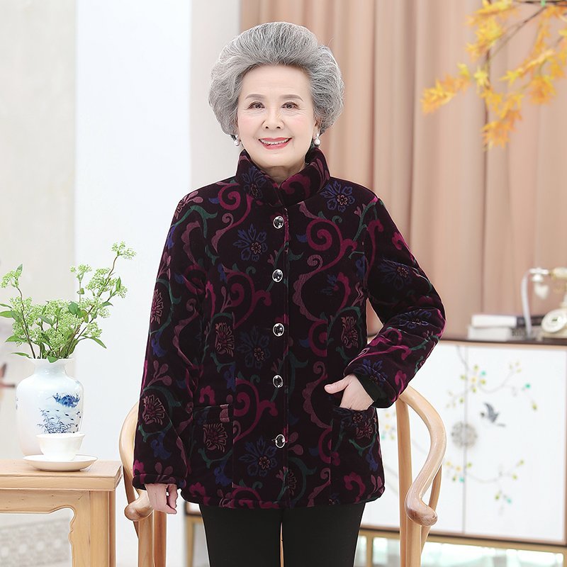 Manteau grande taille 5XL pour femmes âgées de 60 à 80 ans, veste chaude d'hiver, pardessus court pour femmes, vêtements d'extérieur, tenue de grand-mère