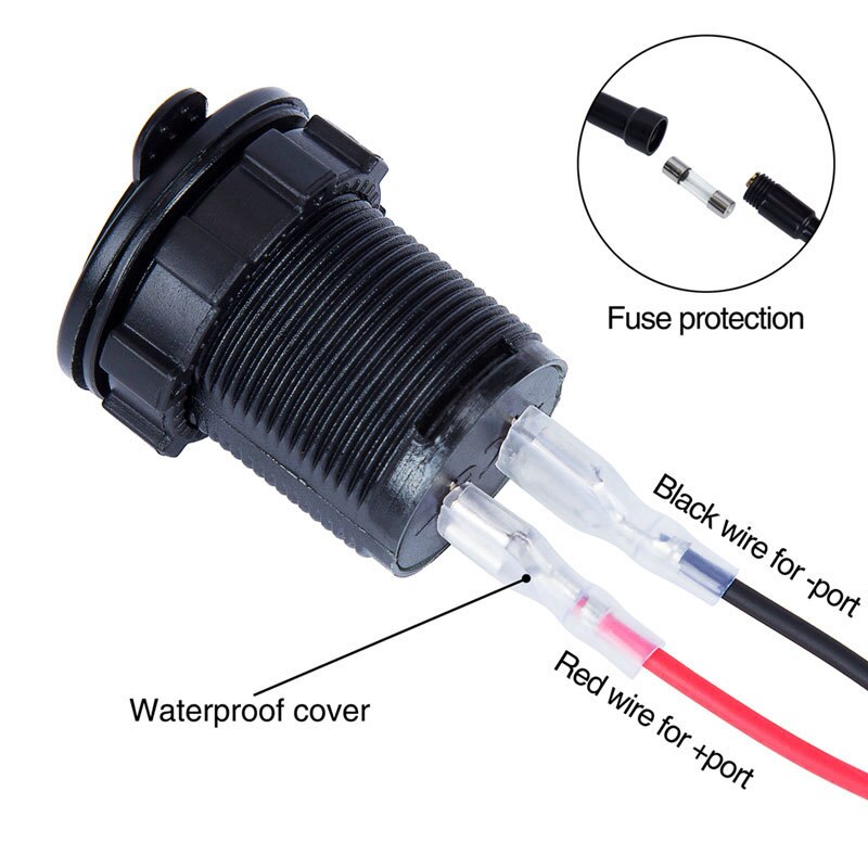 Dual USB Port 4.2A output Waterproof Car Charger Cigarette Lighter Socket Plug LED Voltmeter Mobile Phone Smart Charging Adapter