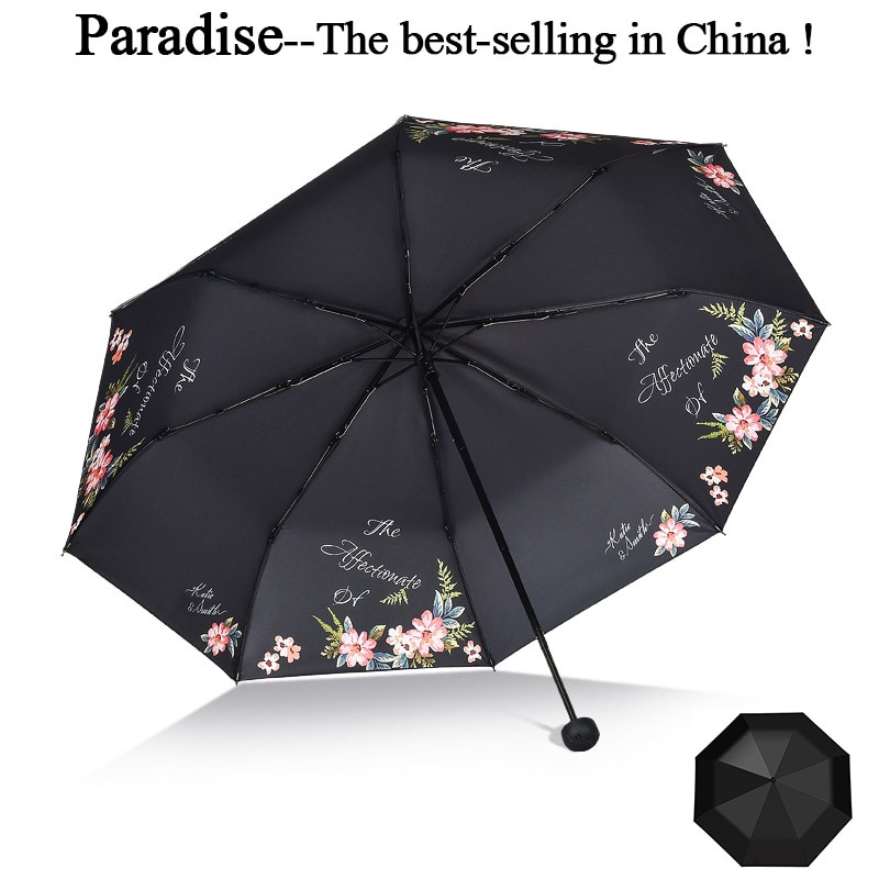 Paraguas de la mejor china para mujer, sombrilla plegable Anti-UV, a prueba de viento, de viaje, de