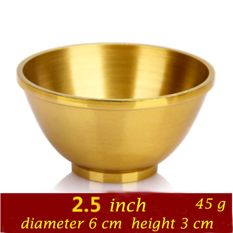 Tykke kobberskåle vandskål gyldne ornamenter bordservice boligindretning buddhistisk skål byder buddha dekorere håndværk: Diameter 2.5 tommer