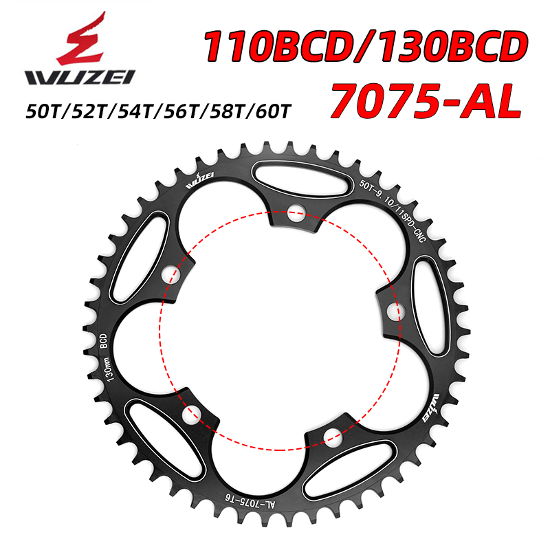 Racefiets kettingblad 110/130 bcd 50/52/54/56/58/60t narrow wide enkel kettingblad fiets crank accessoires tandplaat onderdelen