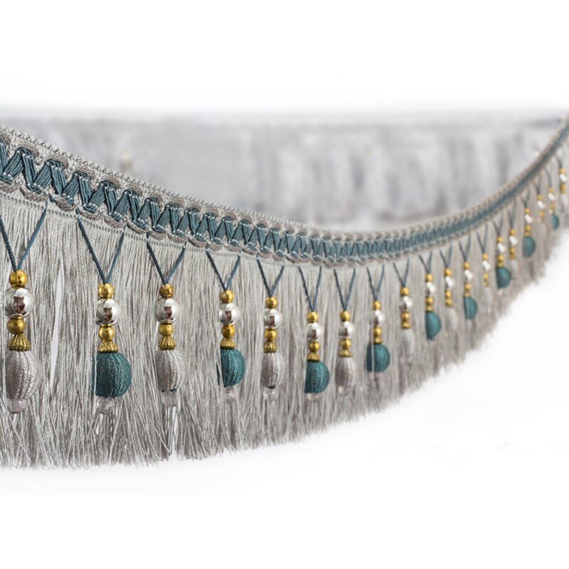 Garniture de gland de rideau de couture, robe de danse à franges de ruban de dentelle, vêtement de scène, bord de rideau de maison, accessoires décoratifs d'artisanat de bricolage, 3m: green