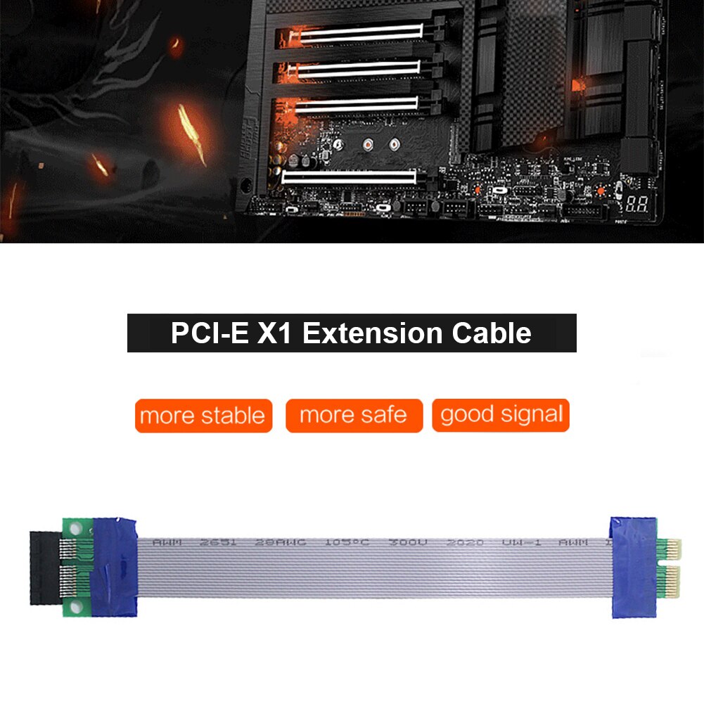 15cm PCIe 1X to 1X Extension Cable Flexible PCIE PCI Express Riser Card Extender Cable for Graphic Card