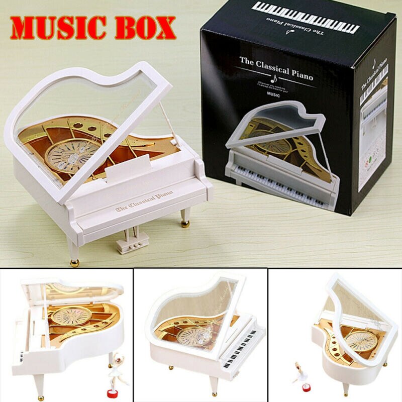 Vintage Music Box Mini Piano Jewelry Music Box Rot... – Vicedeal