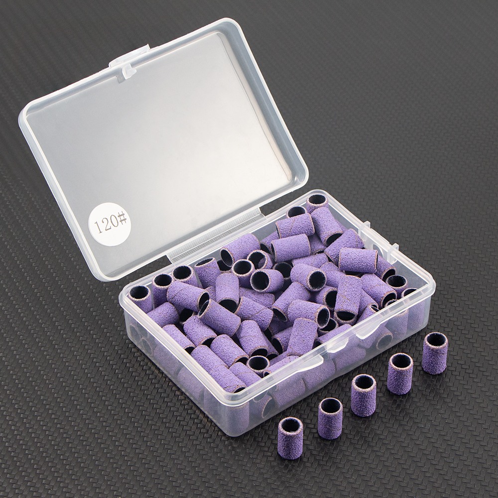 100 Uds. Brocas para uñas, bandas de lijado para máquina eléctrica, lima, amoladora, lijadora, juego de bandas para uñas acrílicas, herramientas de eliminación de Gel: Naranja