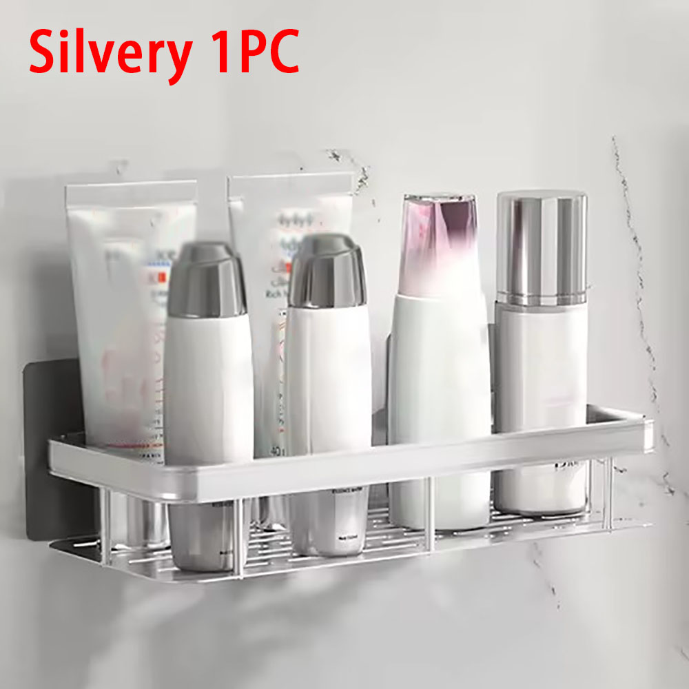 Badkamer Plank Make-up Organizer Aluminium Shampoo Rek Douche Plank Badkamer Accessoires Geen Boor Wandplank: Rood