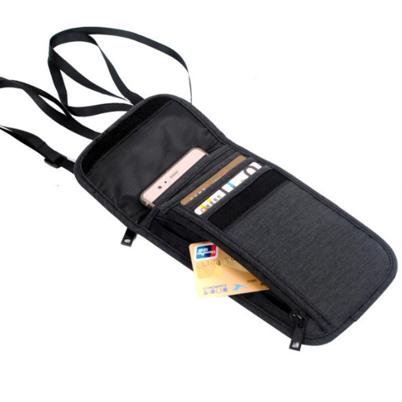 Hals Opknoping Passport Cover Wallet Reizen Multifunctionele Vrouwen Mannen Paspoort Credit Card Pakket Beschermhoes