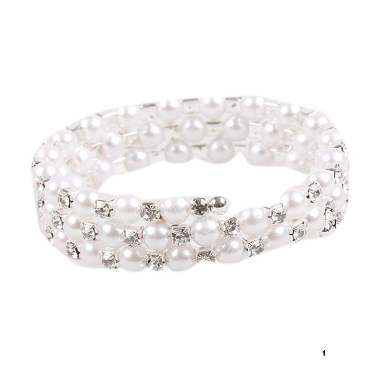 2 Styles Newly Multilayer Stretchable Trendy And Charming Simulated Pearl Woman Bracelet