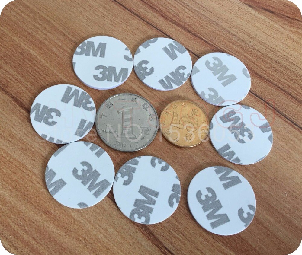 100pcs 25mm 125Khz RFID Cards ID 3M Sticker Coin Cards TK4100 Chip Compatible EM4100 For Access Control