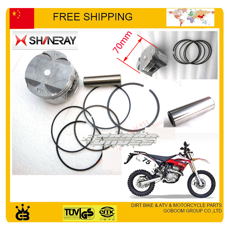 Shineray-juego de piezas de Anillo de pistón de motor de motocicleta, 250cc, X2, x2x, 300cc, 70mm, accesorios para bicicleta de cross,