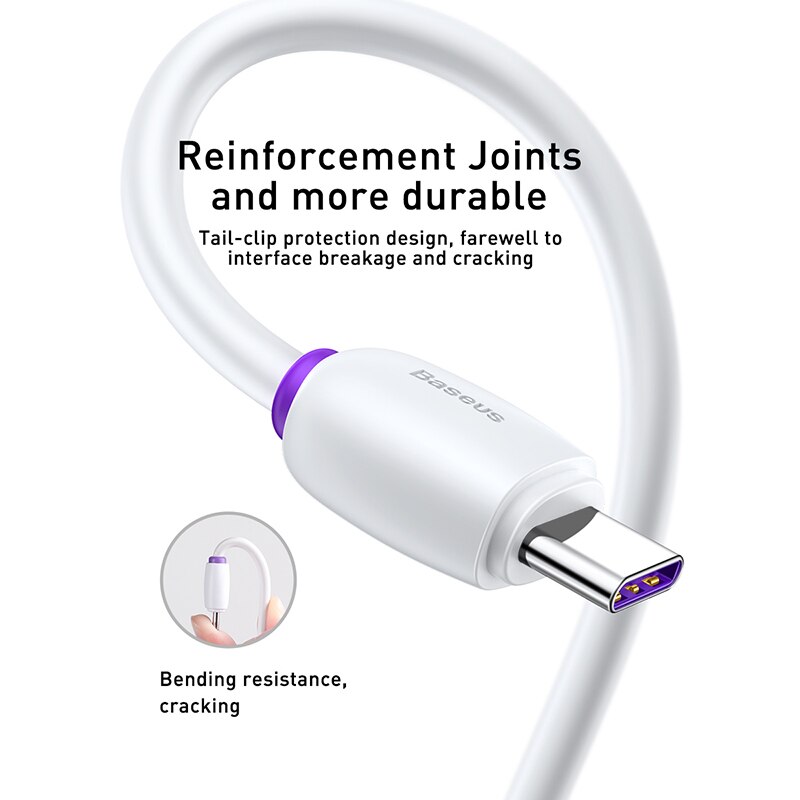 Baseus 5A Tipo C Cabo de Carregamento Rápido-Tipo c Cabo USB Para Huawei Companheiro 20 P30 P20 Pro Lite Carregador Xiaomi mi 9 Samsung S10 USB-C