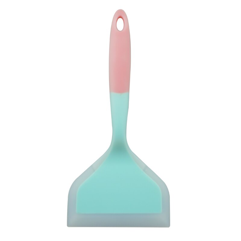 Silicone Kitchen Ware Cooking Utensils Spatula Beef Meat Egg Kitchen Scraper Wide Pizza Cooking Tools Shovel Non-stick Spatula: Purple and Blue