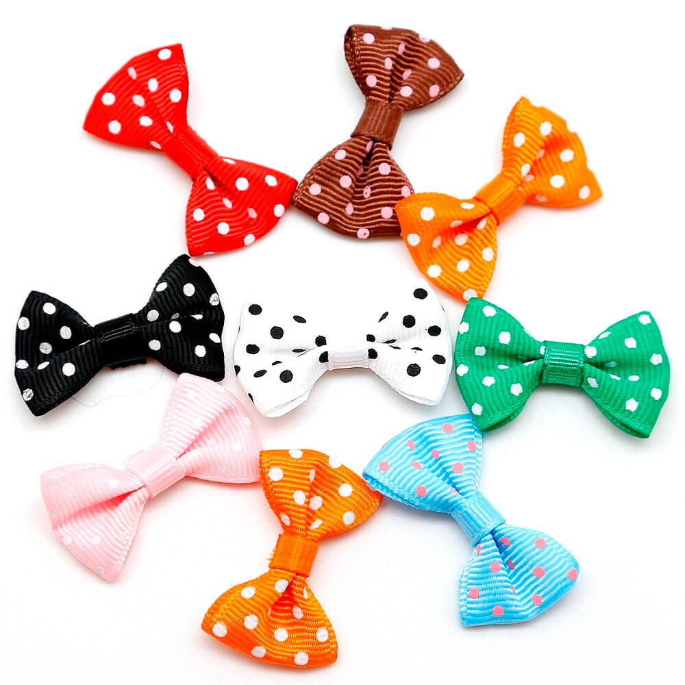 Mini lazo de cinta de satén hecho a mano para manualidades, decoración de pajarita y horquillas para niños, 4x2,5 cm, 25 unids/lote