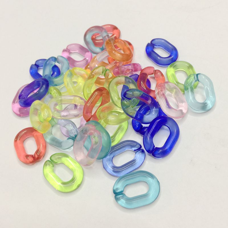 60 uds. Eslabones de cadena acrílicos accesorios de encanto DIY para hacer joyas 15*20mm