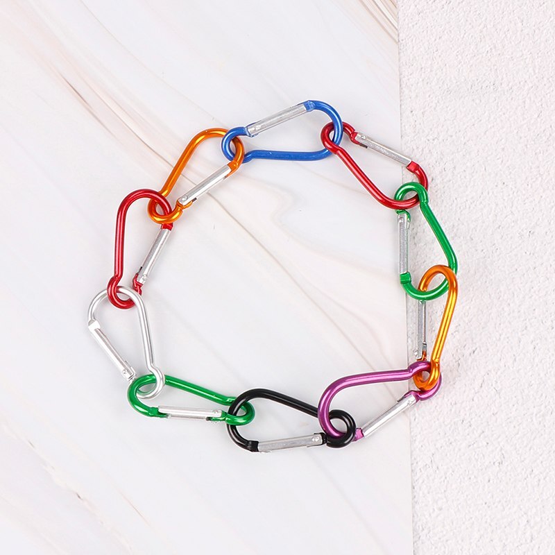 5PCS/pack Aluminum Carabiner D-Ring Key Chain Clip Camping Keyring Snap Hook Outdoor Travel Kit Useful