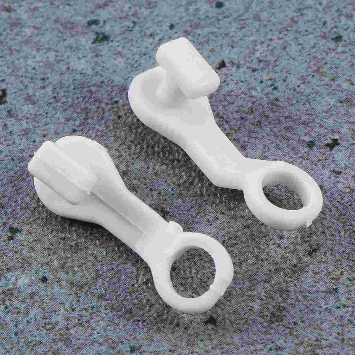 50Pcs Shape Rod Slides Plastic Curtain Rail Track Gliders Hook for Window Door Shower Curtains